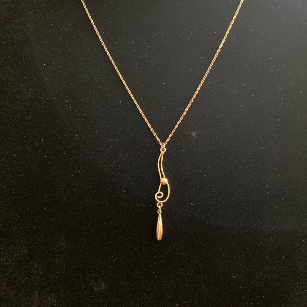 Dainty Gold Filled Abstract Teardrop Pendant